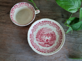Boerenhoeve Rood Societe Ceramique Kop en schotel (creme)