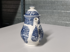 Engels blauw Coaching Taverns Royal Tudor Ware Staffordshire Koffie Theepot