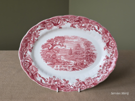 Engels rood Ridgway Woburn ovale schaal 30,5 cm