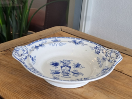 Potiche blauw Societe Ceramique lage schaal 26,5 cm