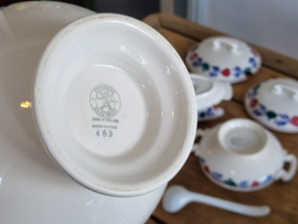 Oud Boerenbont Societe Ceramique 483a zeldzaam Kinderservies 5-delig