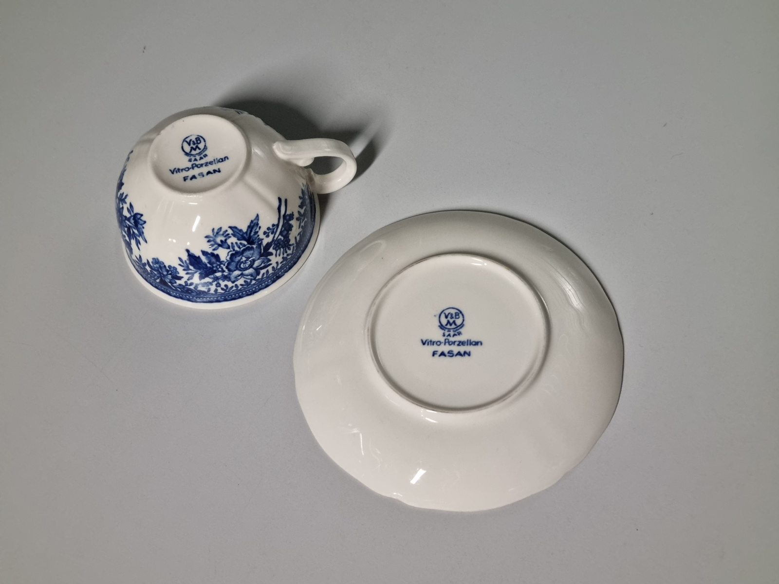 Villeroy en Boch Fasan blauw thee kop en schotel
