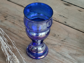 Glas Vintage blauwe Vaas 19 cm
