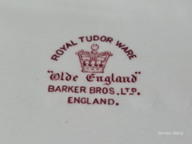 Engels rood Olde England Royal Tudor Ware Set 2x ovale schaal
