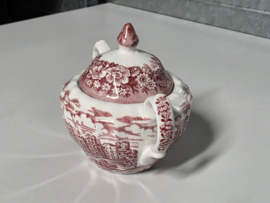 Engels rood Hostess Tableware Olde Country Castles suikerpot
