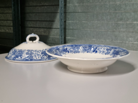 Villeroy en Boch Burgenland blauw Dekschaal Terrine Stolpmodel (Zeldzaam)