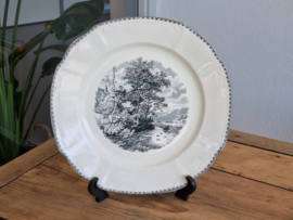 Landschap Zwart Societe Ceramique Pannenkoekenbord | Serveerbord 30 cm (vierkant model, wit)