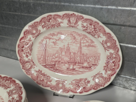 Engels rood Historical Ports serviesset 8 personen