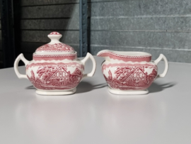 Engels rood Wood & Sons Burslem decor Woodland Roomstel op Plateau