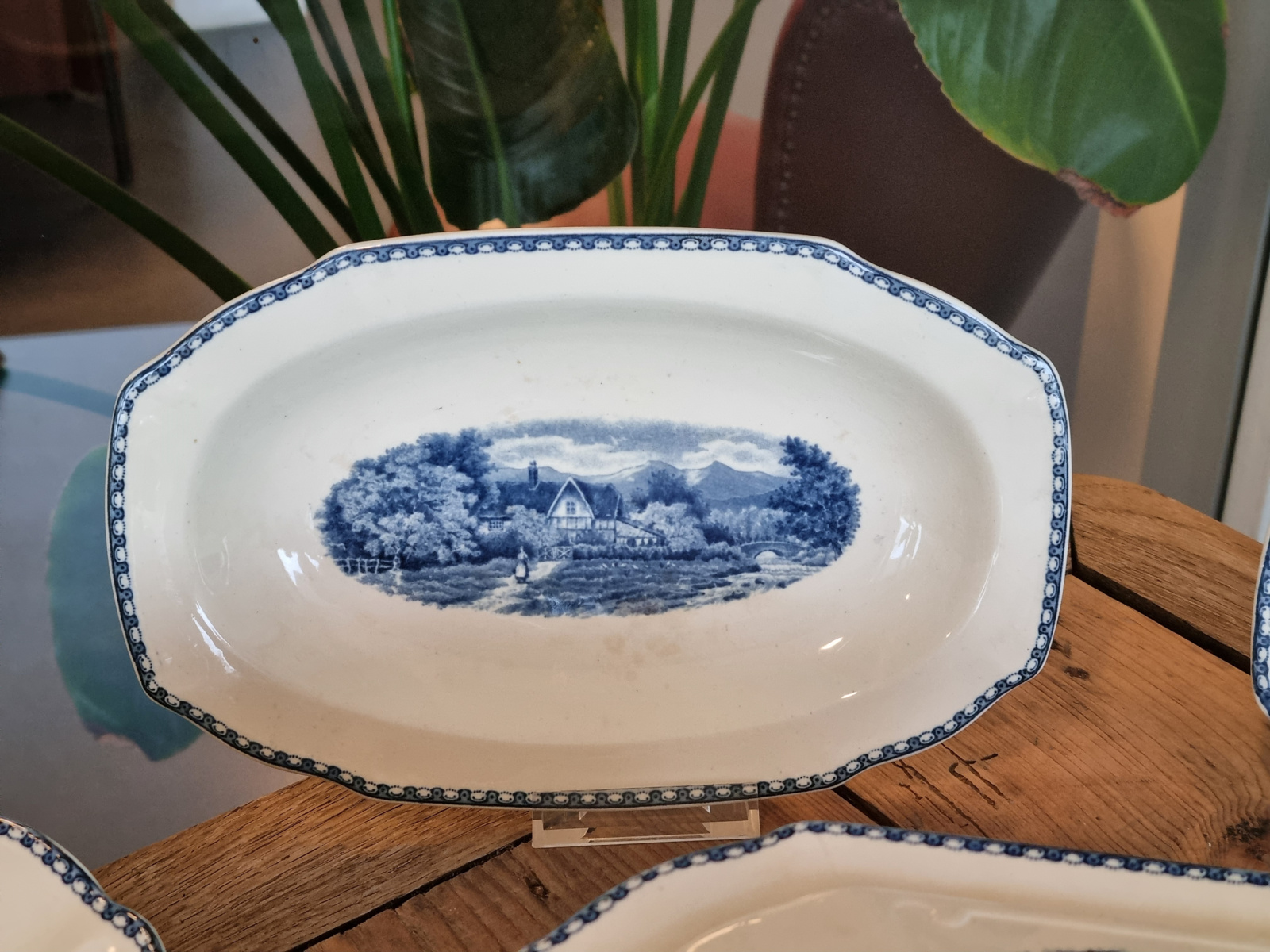 Landschap Blauw Societe Ceramique compleet Eetservies 6 persoons (hoekig model)
