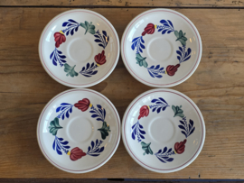 Boerenbont Boch set 4x thee kop en schotel (klein model, rond oortje)