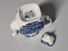 Engels blauw Myott's Country Life Koffiepot 21,5 cm