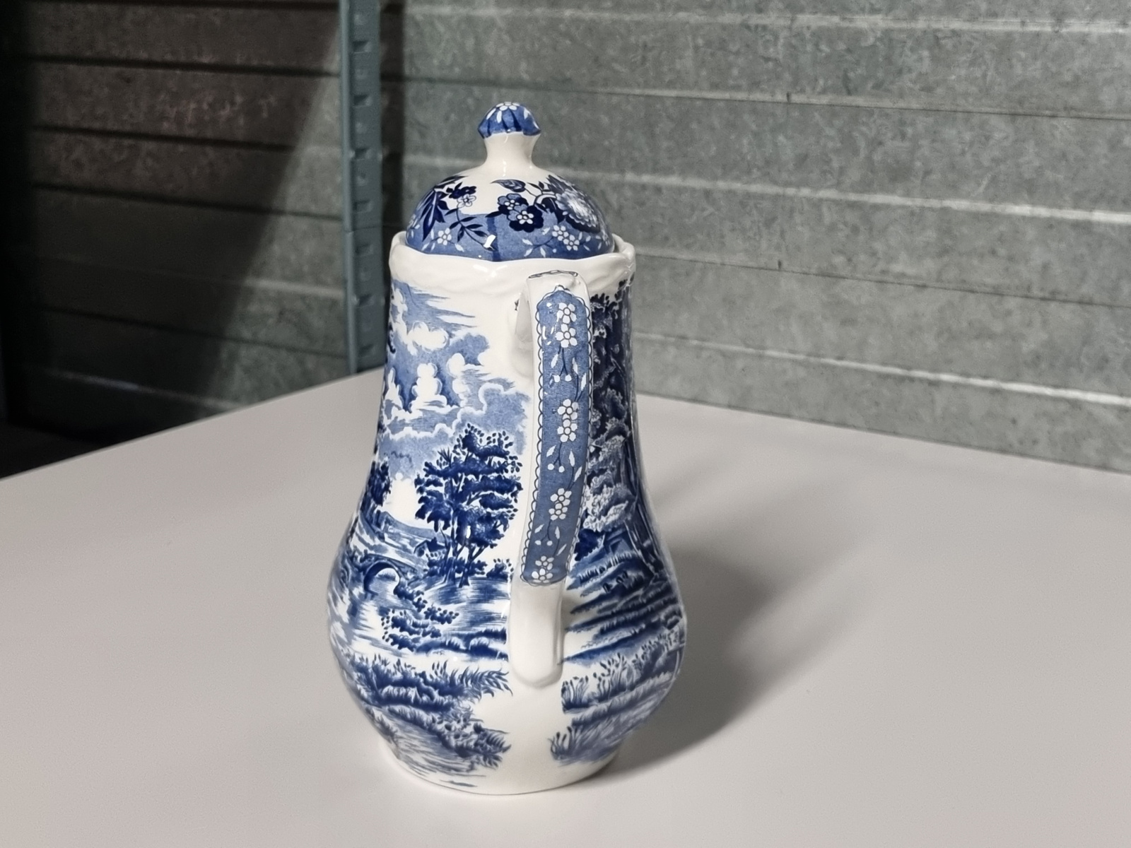 Engels blauw Country Style Koffiepot 18 cm
