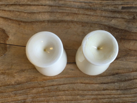 Societe Ceramique set 2x eierdopje hoog model creme