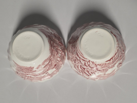 Engels rood set 2x mix & match kommetje 9 cm