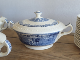 Boerenhoeve blauw Societe Ceramique Eetservies 18 persoons