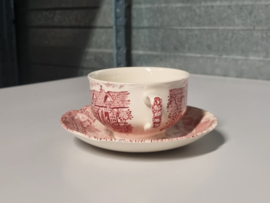 Engels rood Johnson Bros Olde English Countryside kop en schotel