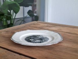 Landschap Zwart Societe Ceramique Ontbijtbordje 21 cm (vierkant model, wit)