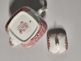 Engels rood Jachtservies Myott's Country Life Theepot 1,2 liter