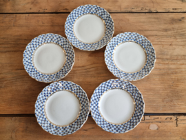 Lomonosov blauw Cobalt set 5x Gebaksbordje 15 cm