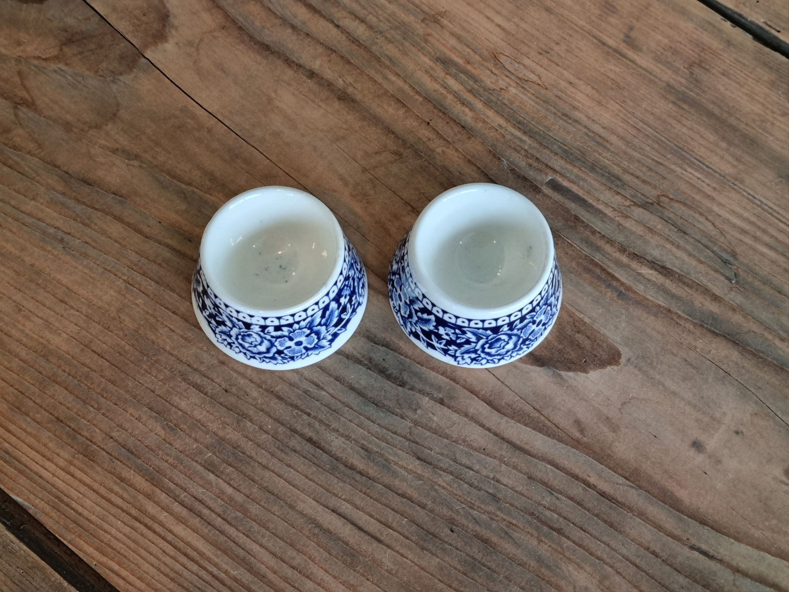Regout Castillo Old England blauw set 2x Eierdopje laag model
