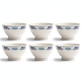Royal Boch Belgium Boerenbont blauw Boerenblauw set 6x kom ontbijtkom 16 cm
