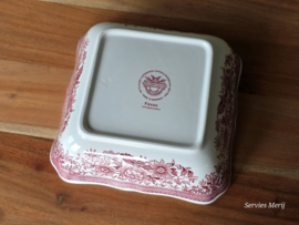 Villeroy en Boch Fasan rood hoge vierkante schaal 18 cm