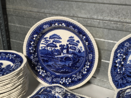Engels blauw Spode's Tower blauw Compleet eetservies 18 persoons