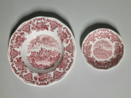 Engels rood Enoch Wedgwood Royal Homes of Britain compleet servies 6 personen