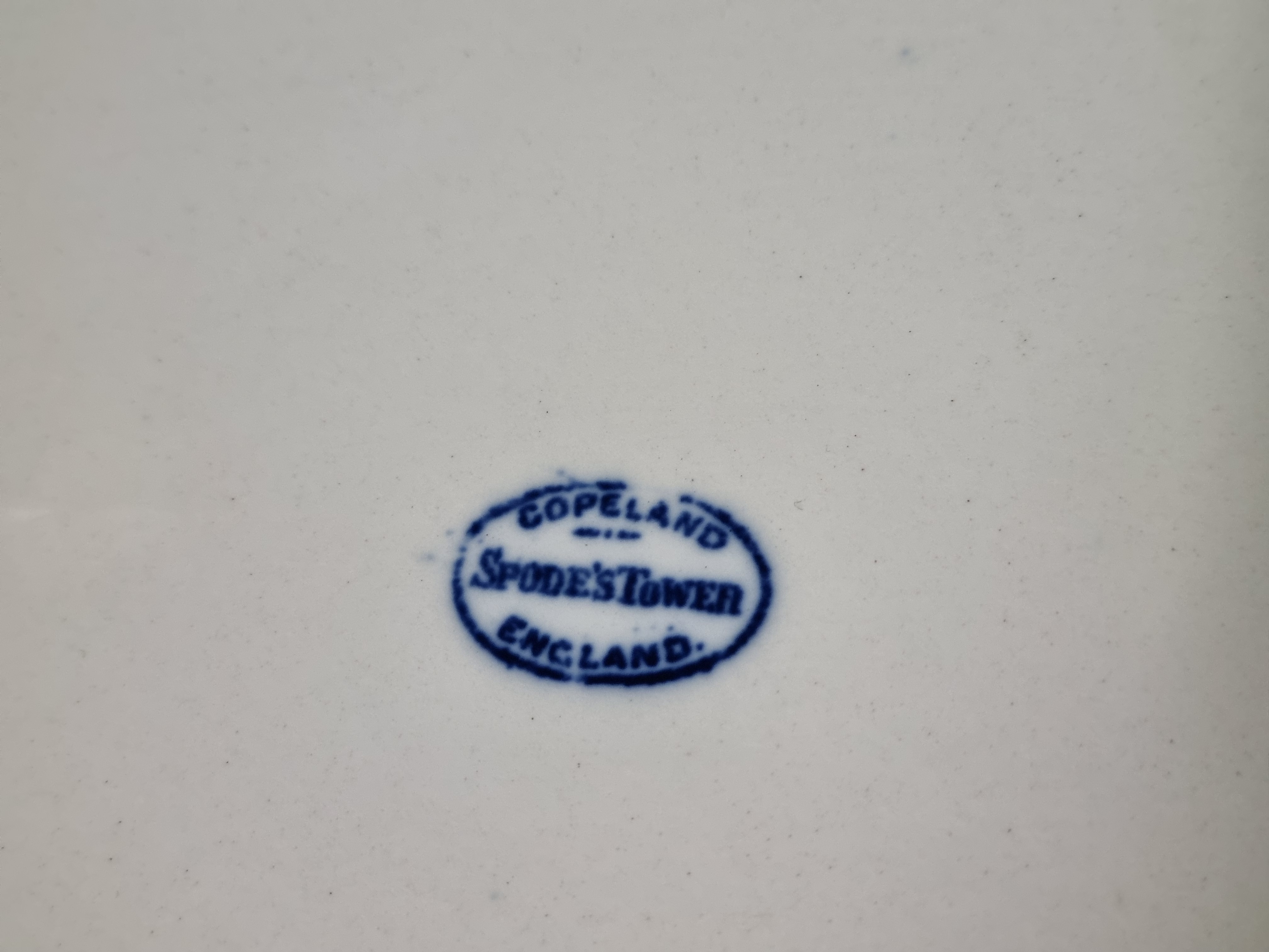 Engels Copeland Spode's Tower blauw grote rechthoekige schaal 38 cm