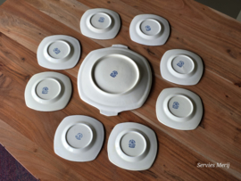 Beatrix Societe Ceramique Gebakstel 8-pers (vierkant model Art-Deco)