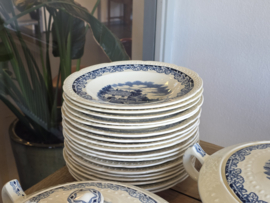 Boerenhoeve blauw Societe Ceramique Eetservies 18 persoons