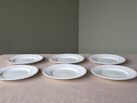 Wedgwood Edme set 6x ontbijtbord 22,5 - 23 cm met bestekskrasjes