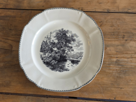 Landschap Zwart Societe Ceramique Pannenkoekenbord 30 cm (hoekig model)