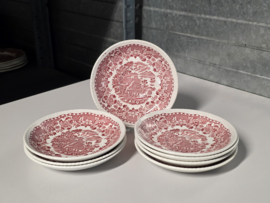 Engels rood Woods Burslem England Seaforth set 8x kop en schotel