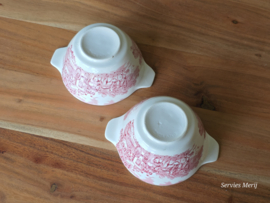 Engels rood Myott Royal Mail Postkoets set 2x schaaltje met greep