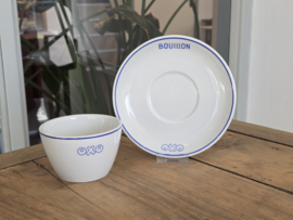 Regout OXO set 4x Bouillon kop en schotel hotelporselein