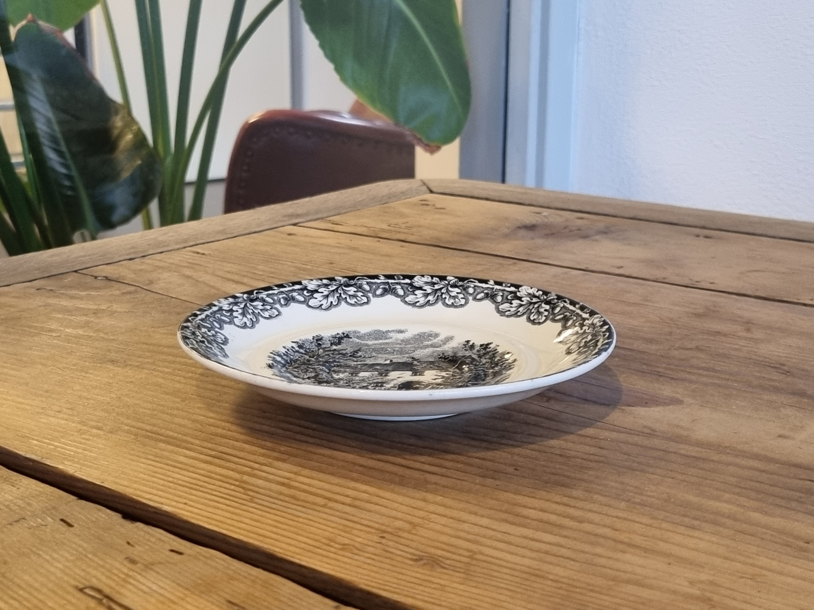 Boerenhoeve Zwart Societe Ceramique Losse schotel voor Koffie kopje 15 cm