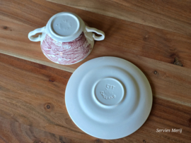 Engels rood English Ironstone Tableware EIT soepkom met schotel (Haweswater)