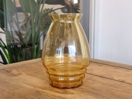 Glas Vintage oker Vaas 18,5 cm