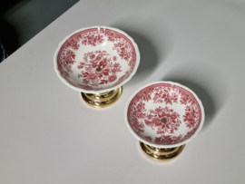 Villeroy en Boch Fasan rood set 2x Serveerschaaltje op voet