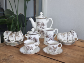 Societe Ceramique Olga wit/zwart robuust Koffieservies of als Theeservies 8-pers.