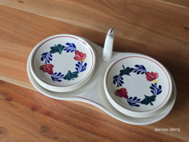 Boerenbont Boch serveerset | petit four met greep 6-personen