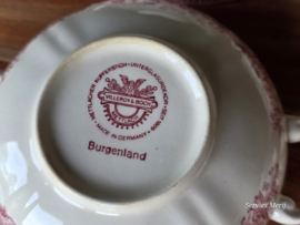 Villeroy en Boch Burgenland rood set 6x soepkom met schotel (stapelbaar oortje)