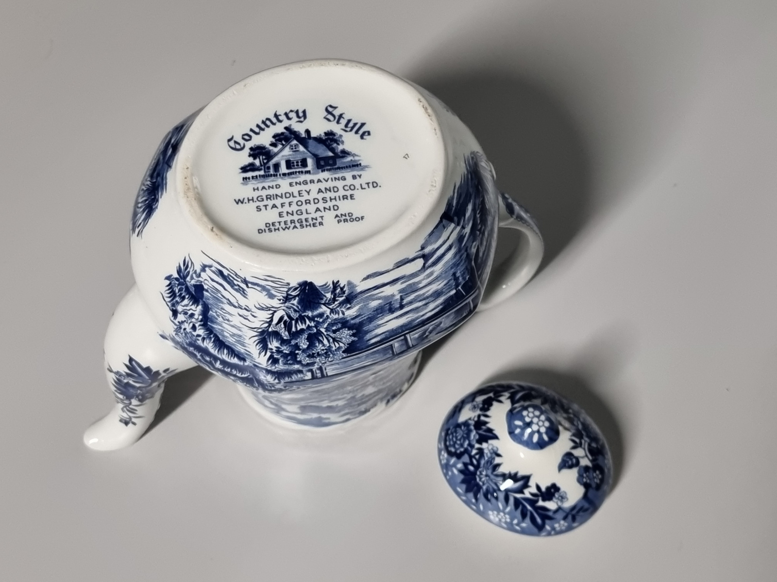 Engels blauw Country Style Koffiepot 18 cm