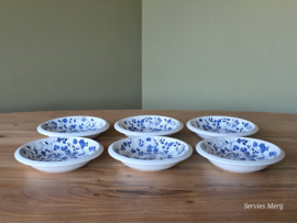 Engels blauw Enoch Wedgwood Noisettte set 6x diep bordje of schaaltje 20 cm