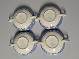 Villeroy en Boch Burgenland blauw set 4x soepkom met schotel (rond oortje)