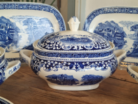 Regout Old England Castillo blauw complete dinerset 8 personen (hoekig model)