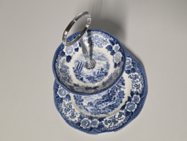 Engels blauw Enoch Wedgwood Lochs of Scotland Etagere 2-laags