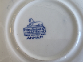 Petrus Regout Annam blauw set 6x schotel 14,5 cm